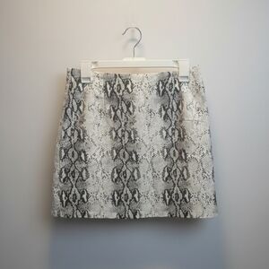 She + Sky Black and Gray Snake Print Mini Skirt